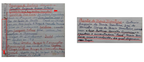  informações sobre: a) Barão de Inhoã e b) Barão de Maia Monteiro (SMet131)
