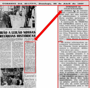 Matéria sobre leilão do Museu Simoens da Silva
