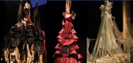 Vestidos-ícones referente à D. Maria I, Carlota Joaquina e D. Leopoldina exibidos no segmento “Ópera da 

corte”