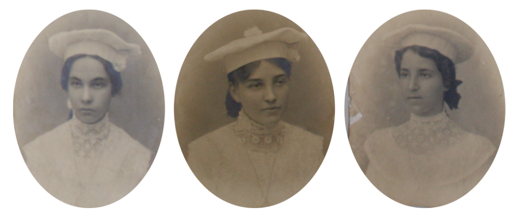 Virgília Moreira, Raula de Chirée e Alda Lobo, Normalistandas de 1910 (CNSD, Álbum Nº 2).