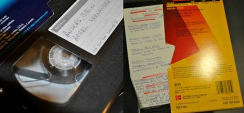 Casetes VHS con información en los soportes