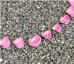 Figura 6. Memorial de p&eacute;talos de rosa para las mujeres asesinadas en Gaza, Venecia, abril de 2024.