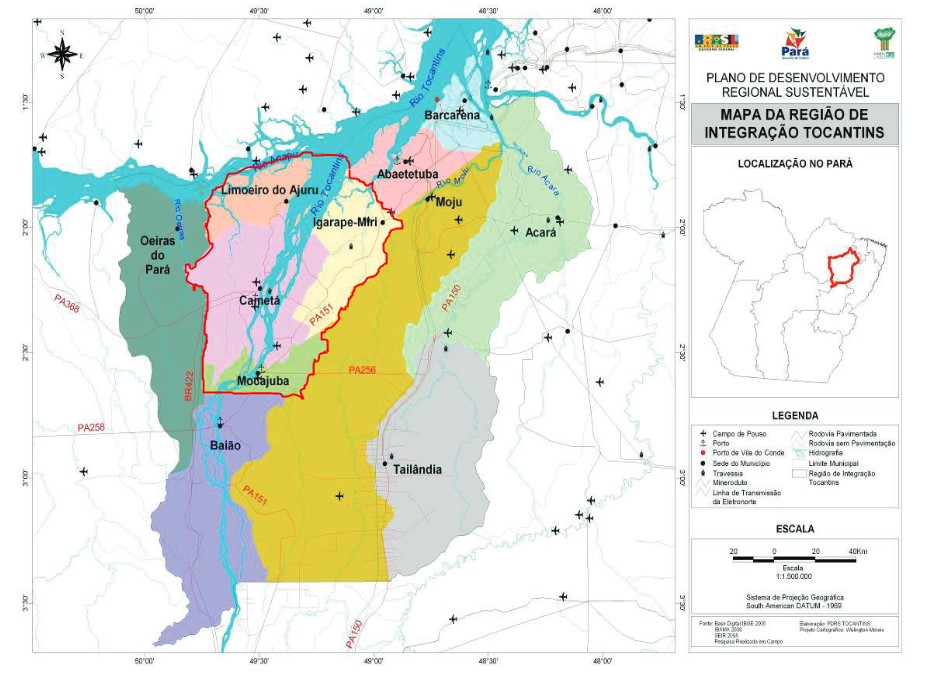 Localiza&ccedil;&atilde;o do Baixo Tocantins.

 
