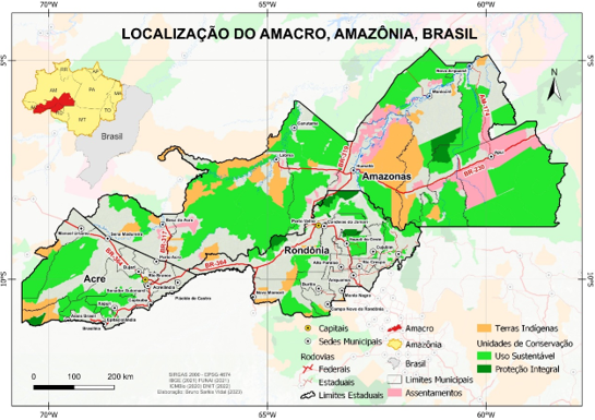 Localização da área de estudo: a região
do Amacro