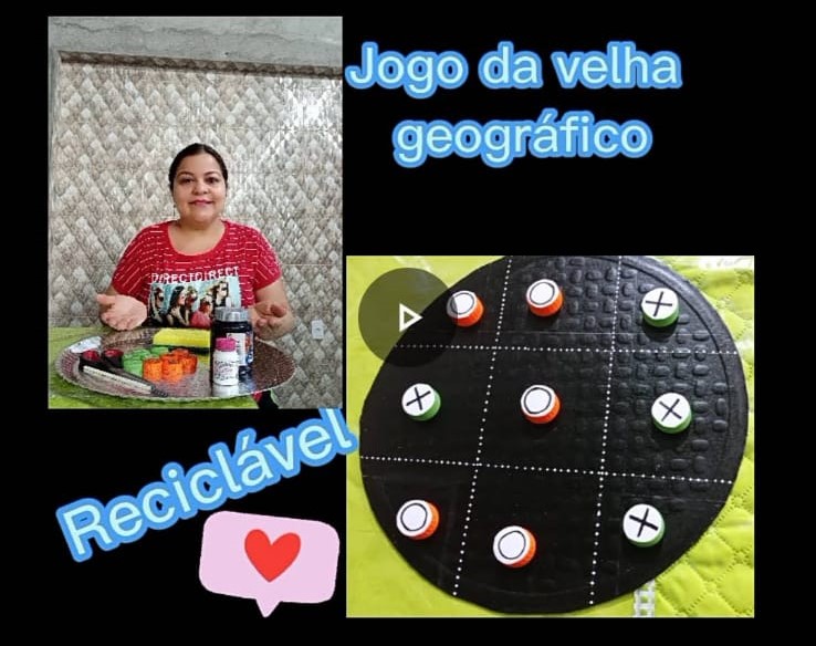 Jogo da velha geográfico reciclável