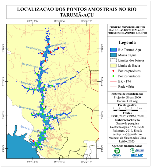  Mapa de Localização dos
pontos de coletas do campo do dia 10 de novembro de 2021