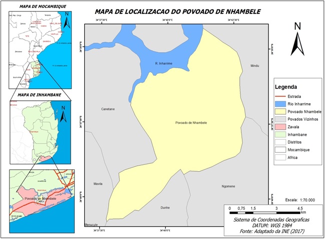 Mapa de enquadramento Geográfico do Povoado de Nhambele