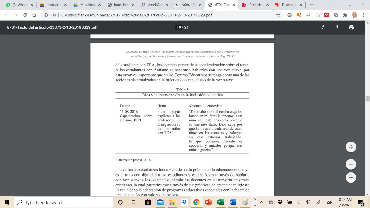 Dios y la intervención en la
inclusión educativa