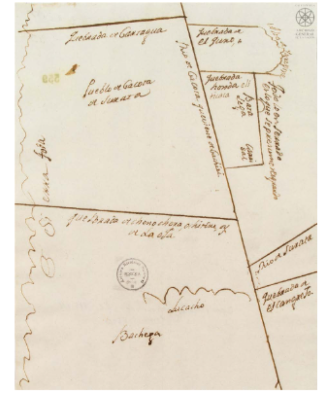 Plano 1.
Tierras del resguardo de Cácota de Suratá, 1795