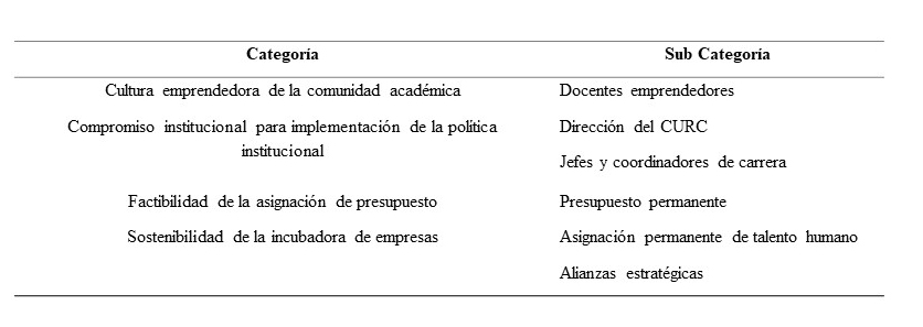 Categorías a medir para el enfoque
cualitativo de la investigación