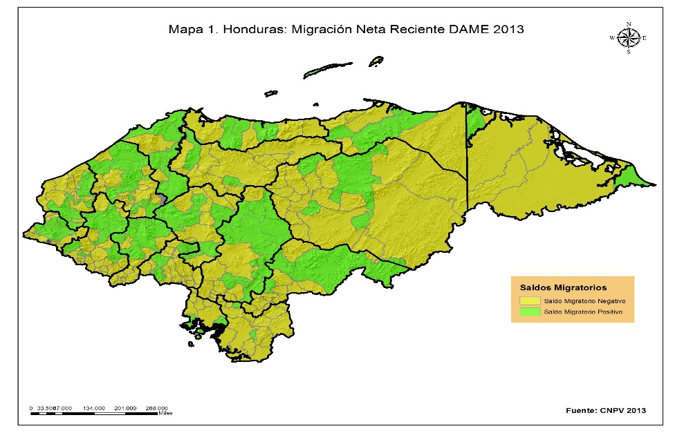 Honduras: Migración Neta Reciente DAME 2013