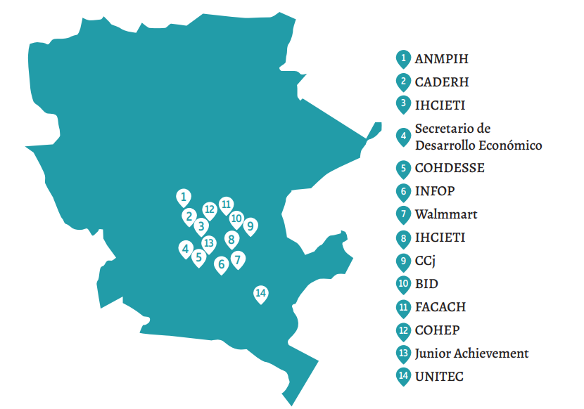 Mapa de los actores del ecosistema de emprendimiento de la regi&oacute;n de
ciudad universitaria