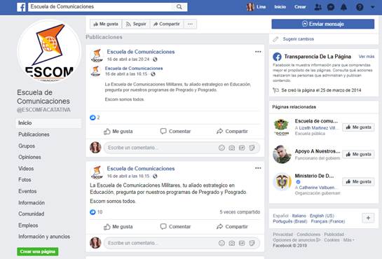 Perfil oficial Facebook ESCOM