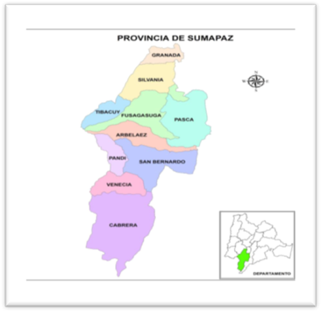Ubicación
municipios conformantes provincia del Sumapaz.