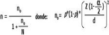 Fórmula empleada para muestreo
