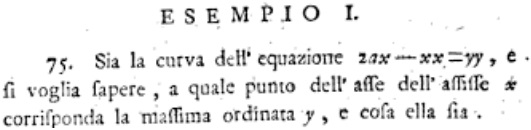 Ejemplo del método de máximos y mínimos (Agnesi, 1748)