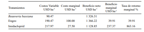 Análisis de la tasa de retorno marginal