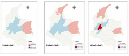 Figura 6. Análisis de clúster y de valores atípicos total departamental, cabeceras y
        centros poblados y rural disperso