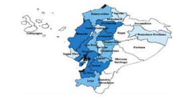  GRÁFICO 2: Concentración de remesas por provincia en términos monetarios (INEC)