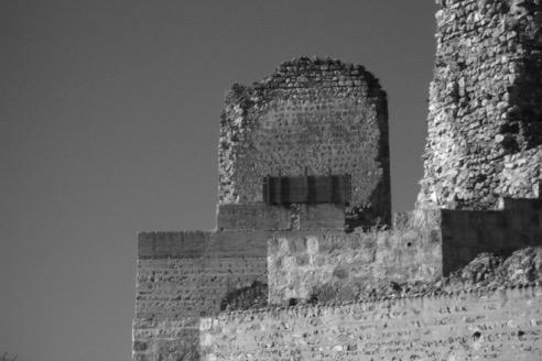 DETAIL OF A TOWER OF THE
CASTLE OF CALATRAVA LA VIEJA. 