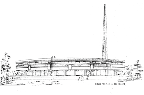 VEDUTA
PROSPETTICA DEL TEATRO D’ANNUNZIO, DISEGNO SCALA 1.100. 