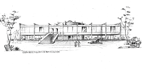 VEDUTA PROSPETTICA DELL'AUDITORIUM FLAIANO, DISEGNO SCALA 1.100