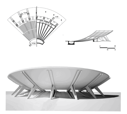 REELABORACIÓN DEL
PROYECTO “G” DE MARIANO PALLOTTINI, ANTONIO CATALDI MADONNA Y FILIPPO
MARINUCCI. Vencedor del concurso para un teatro al aire libre en Pescara. 