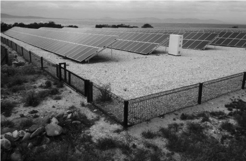 PANELES
SOLARES FOTOVOLTAICOS. Sitio del Patrimonio Mundial de la Isla Robben.