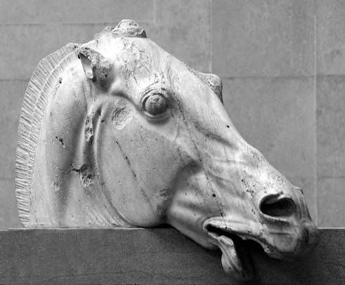 DETAIL FROM THE PARTHENON FRIEZE, BRITISH MUSEUM.