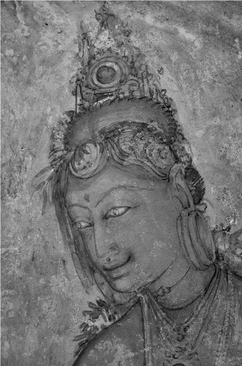 DETALLE
DE PINTURA MURAL DE SIGIRIYA. 