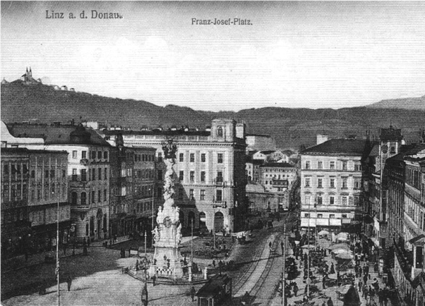 FRANCIS JOSEPH SQUARE, LINZ, CA. 1900.