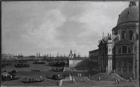 SANTA MAR&Iacute;A
DE LA SALUD EN VENECIA. &Oacute;leo sobre lienzo, Canaletto.