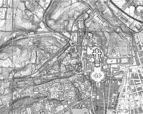Figura 6. Roma
&ndash; El barrio de San Pietro seg&uacute;n el plano municipal (Proyecto Sanjust).