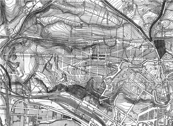 Figura 8. Roma
&ndash; El barrio de Porta San Pancrazio seg&uacute;n el plano municipal.