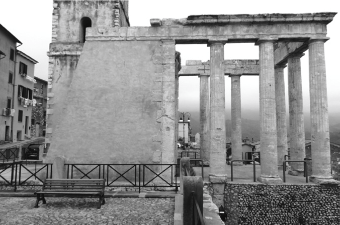 Figure 11. View of ruins of Cori, and the liberated Roman temple.