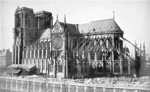 FIGURA 3. CATEDRAL DE NOTRE-DAME DE PAR&Iacute;S. Antes de la restauraci&oacute;n de Lassus y Viollet-le-Duc.