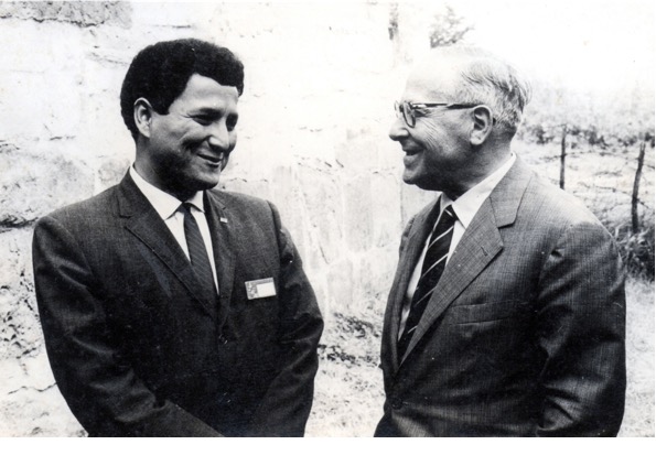 VENECIA. V&iacute;ctor Pimentel y Roberto Pane en Venecia, mayo de 1964.