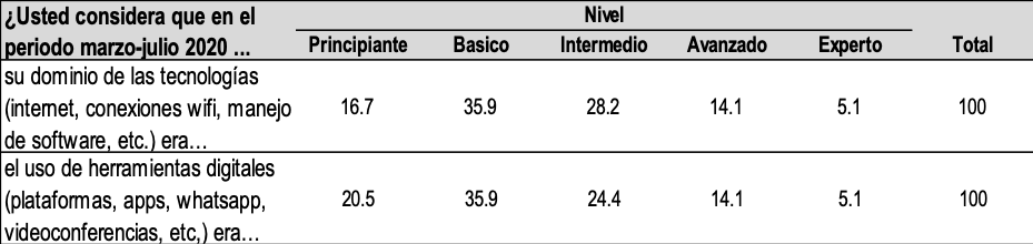 Dominio de tecnologías y uso de herramientas digitales