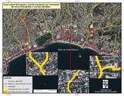 Zona costera de Acapulco, área de inundación por crecimiento del cauce (hidrografía) y colonias afectadas, 2020
