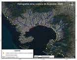 Hidrografía zona costera de Acapulco, INEGI subcuenca clave RH19Ac, longitud total de 122.88 km, 2020