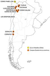 Campos geot&eacute;rmicos en estudio en la Rep&uacute;blica Argentina