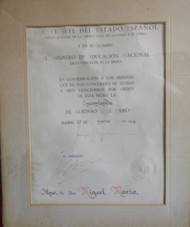 Encomienda de la Orden de Alfonso X El Sabio, otorgada en marzo de 1954 a Miguel Marzo