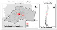 Ubicaci&oacute;n comunas Puente Alto y Maip&uacute;