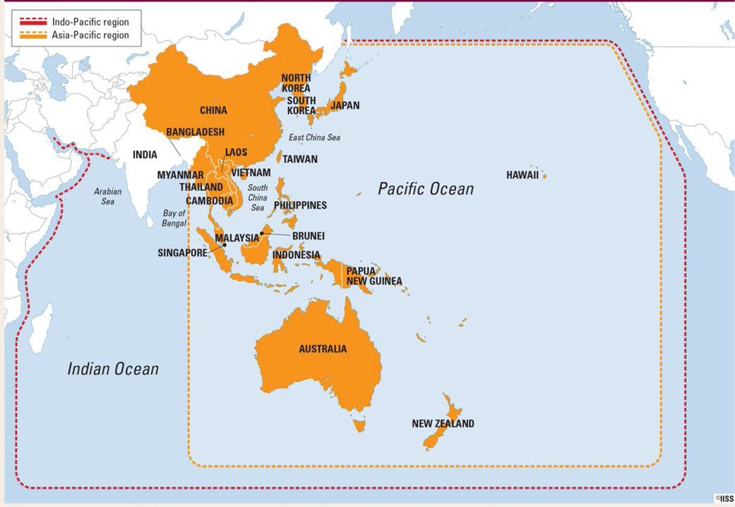 Regiones Indo-Pacífico y Asia-Pacífico.