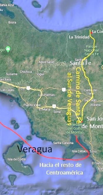  vías desde Santa Fe, al sur
y este de Veraguas