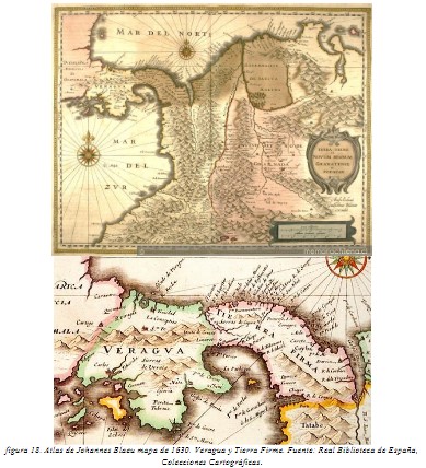 Atlas de Johannes Blaeu mapa de 1630. Veragua y Tierra Firme