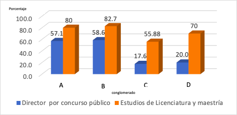 Porcentaje
de directores (datos expresados seg&uacute;n como se accede al cargo)