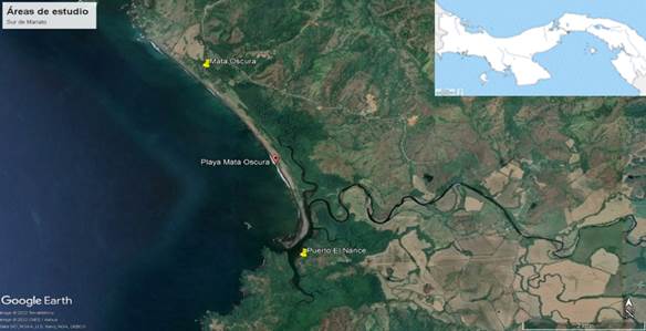 Área de estudio en el
sur de Mariato.