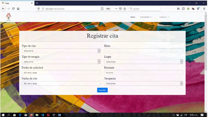  Formulario
Registrar Cita.