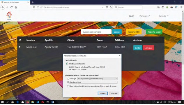 Reporte Excel
de Pacientes 



 